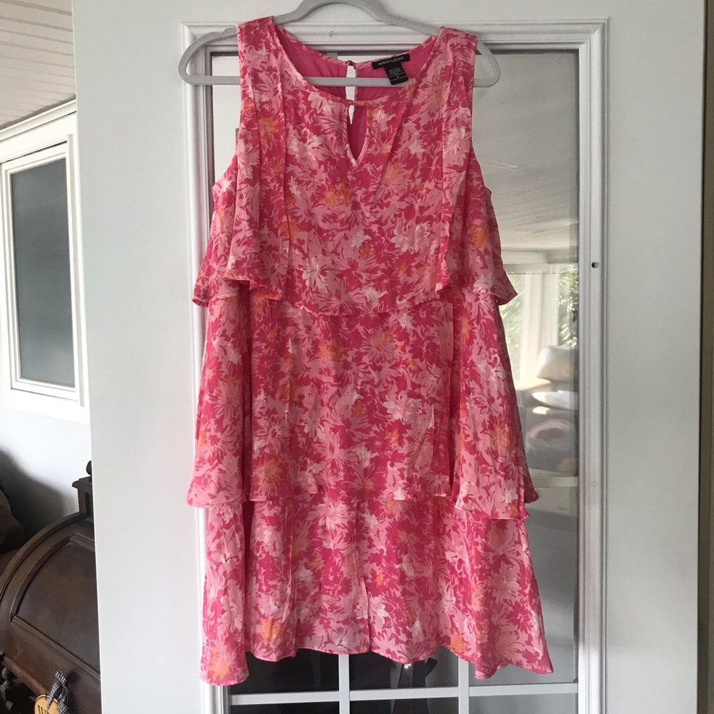 Robert Louis Pink Floral Midi Dress‎ NWOT